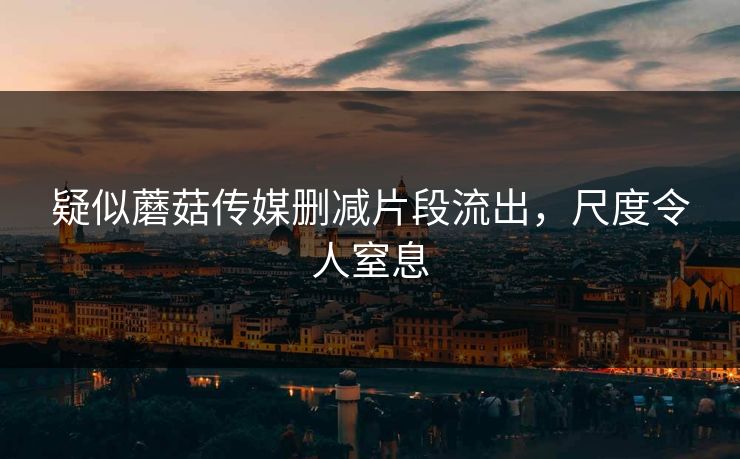 疑似蘑菇传媒删减片段流出，尺度令人窒息