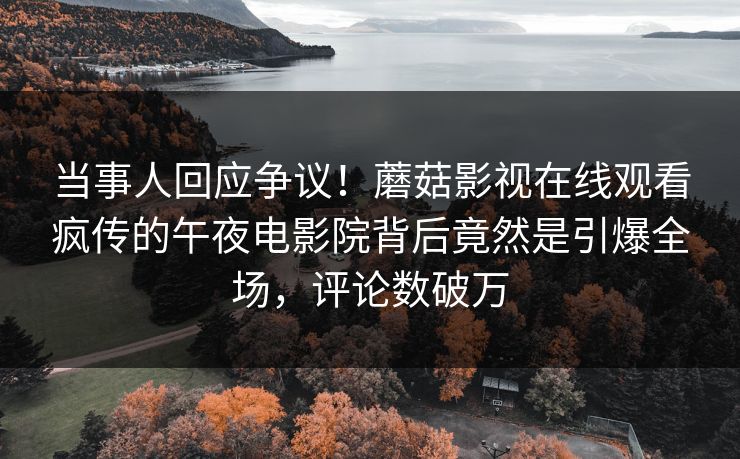 当事人回应争议！蘑菇影视在线观看疯传的午夜电影院背后竟然是引爆全场，评论数破万