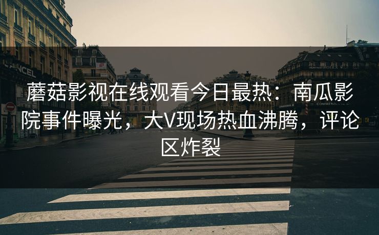 蘑菇影视在线观看今日最热：南瓜影院事件曝光，大V现场热血沸腾，评论区炸裂