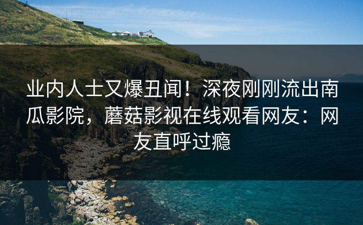 业内人士又爆丑闻！深夜刚刚流出南瓜影院，蘑菇影视在线观看网友：网友直呼过瘾