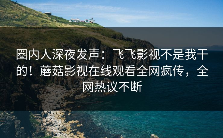 圈内人深夜发声：飞飞影视不是我干的！蘑菇影视在线观看全网疯传，全网热议不断