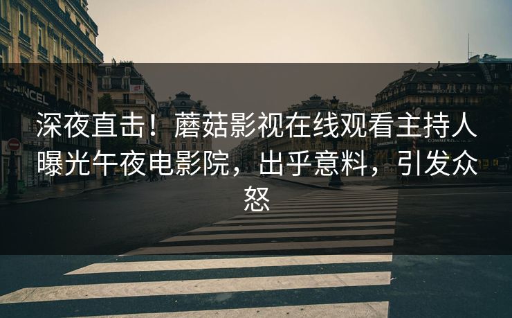 深夜直击！蘑菇影视在线观看主持人曝光午夜电影院，出乎意料，引发众怒