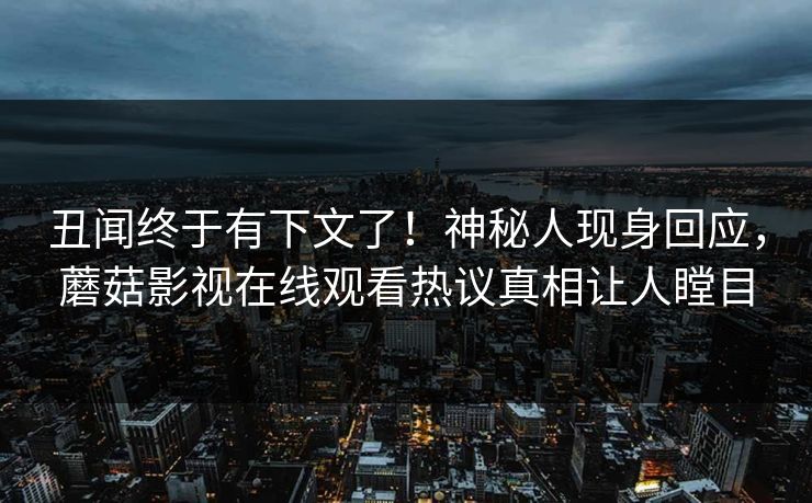 丑闻终于有下文了！神秘人现身回应，蘑菇影视在线观看热议真相让人瞠目