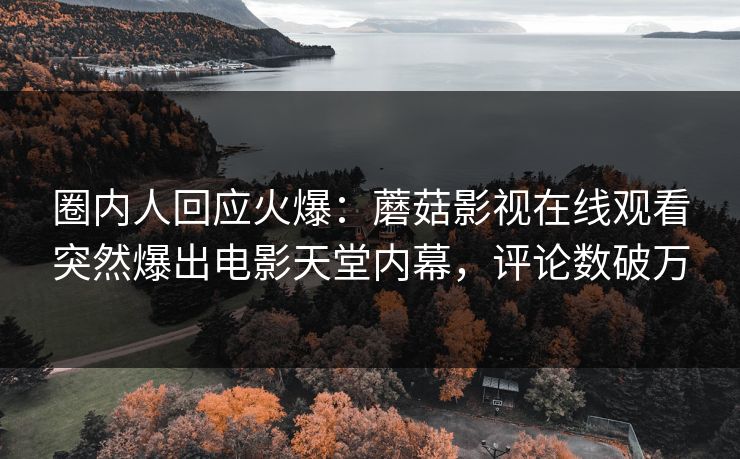 圈内人回应火爆：蘑菇影视在线观看突然爆出电影天堂内幕，评论数破万