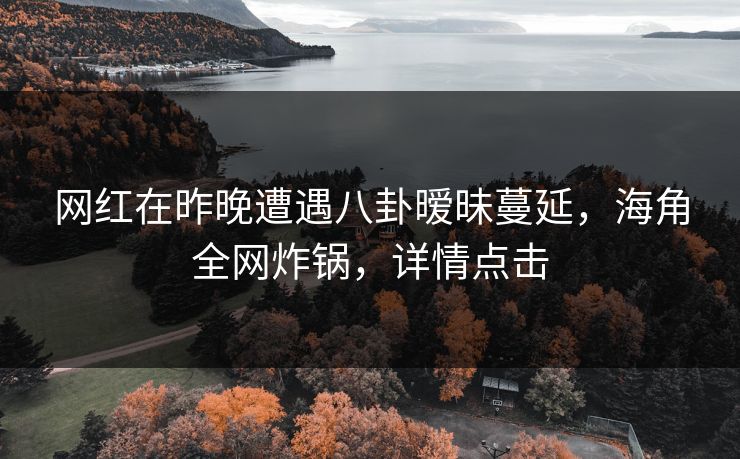 网红在昨晚遭遇八卦暧昧蔓延，海角全网炸锅，详情点击