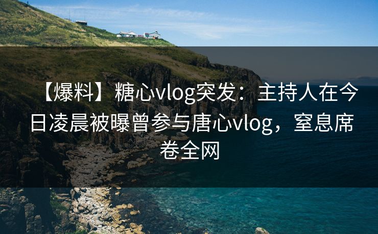 【爆料】糖心vlog突发：主持人在今日凌晨被曝曾参与唐心vlog，窒息席卷全网