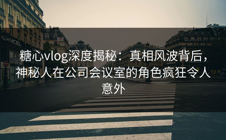糖心vlog深度揭秘：真相风波背后，神秘人在公司会议室的角色疯狂令人意外